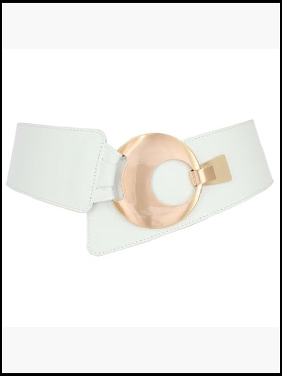 Wide Genuine Full Grain Leather Belt with Round Cross Buckle main image 4